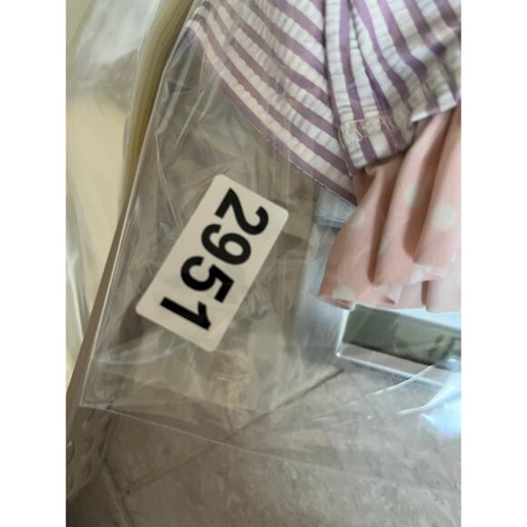 Ruffle Butts Swim Suit 4T Two Piece Long Sleeve Top Bikini Bottom Striped Purple - Picture 16 of 16